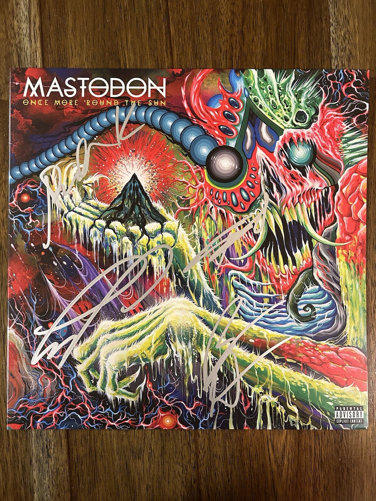 Mastodon Band Signed Vinyl Album ‘Once More Round The Sun’ Brent Hinds +3 PROOF