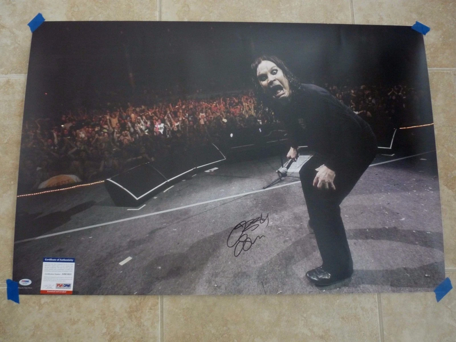 Ozzy Osbourne Black Sabbath MUSEUM PIECE Signed 24x36 Live Photo PSA Certified