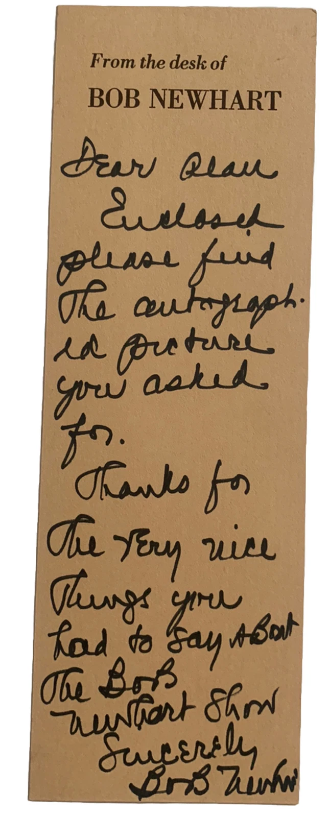 Bob Newhart Signed Autographed 3