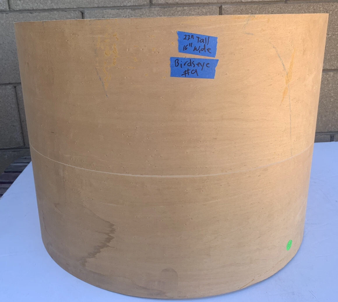 GRETSCH VINTAGE RAW BIRDSEYE MAPLE 22″ X 16″ UNFINISHED BASS DRUM SHELL #9 COLLECTIBLE MEMORABILIA