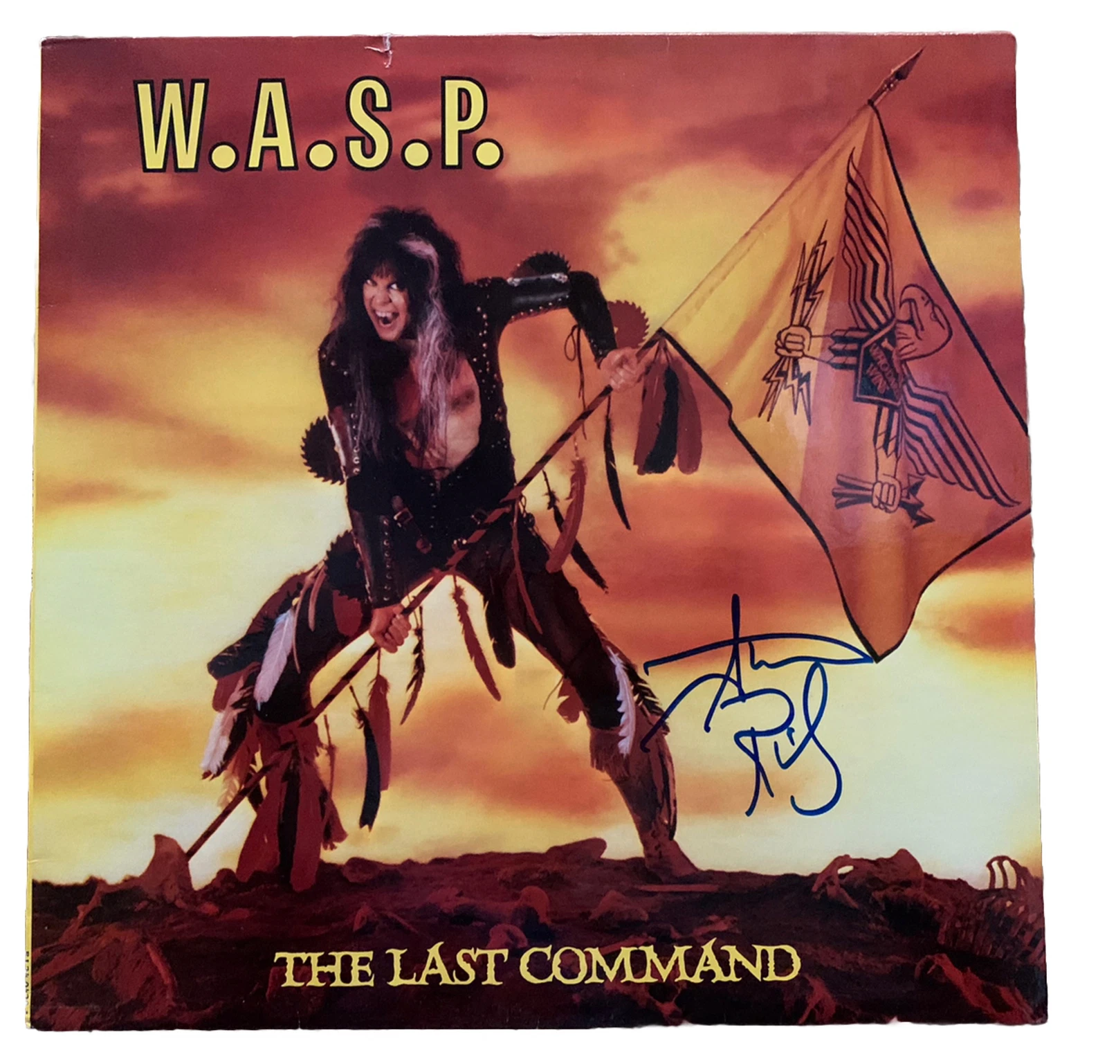 W.A.S.P.  Steve Riley Autographed Signed Last Command LP  Beckett Guaranteed #2