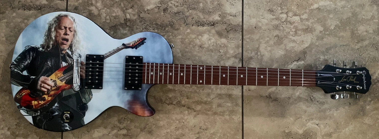 Metallica Kirk Hammett Signed Autographed Live Photo Guitar BAS Certified