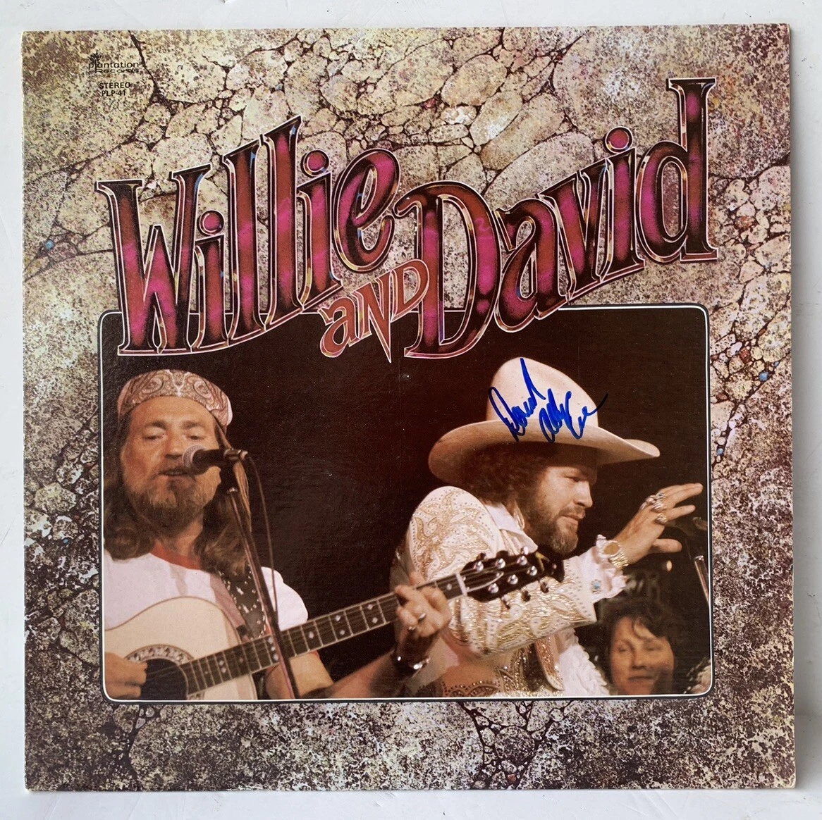 David Allan Coe David & Willie Signed Autographed LP Album Record BAS Certified