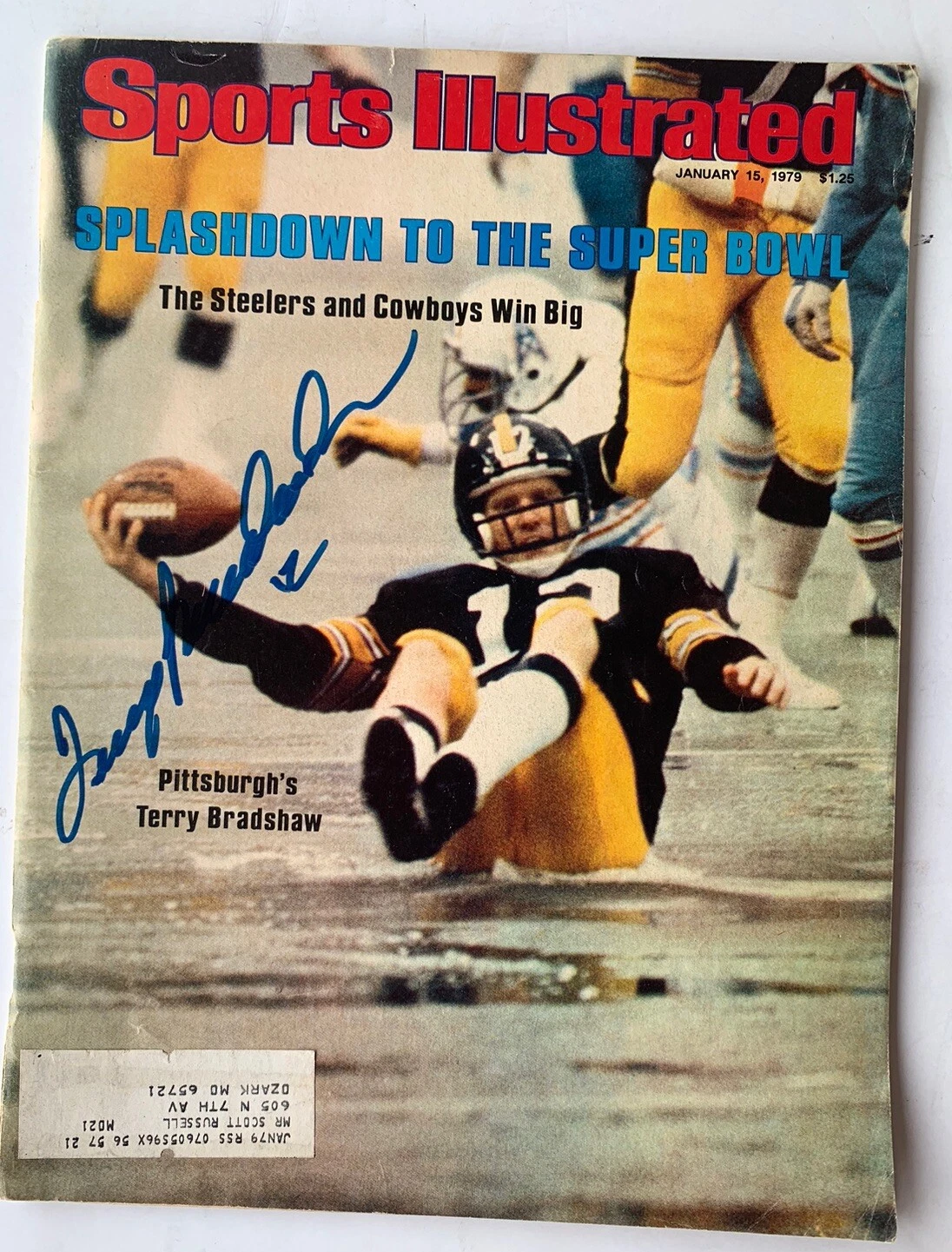 Terry Bradshaw Steelers Football Autographed Signed SI Magazine BAS Certified