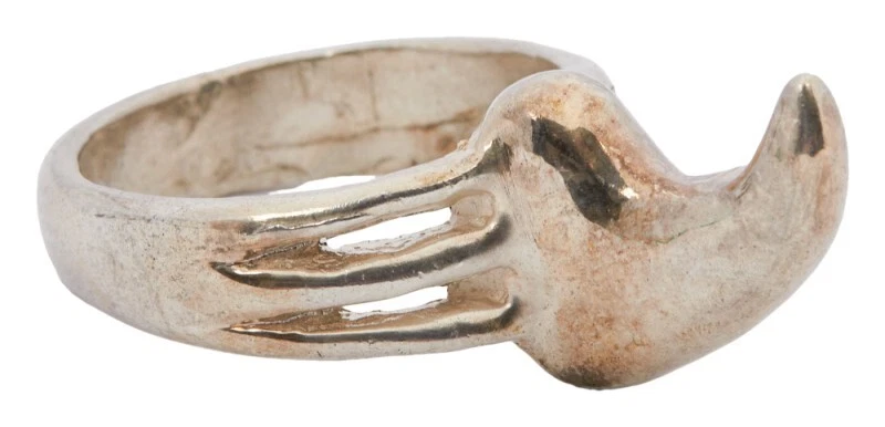 DUSTY HILL ZZ TOP PERSONALLY OWNED CUSTOM MADE SILVER TALON RING COLLECTIBLE MEMORABILIA