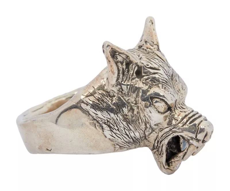 DUSTY HILL ZZ TOP PERSONALLY OWNED CUSTOM MADE SILVER WOLF RING COLLECTIBLE MEMORABILIA