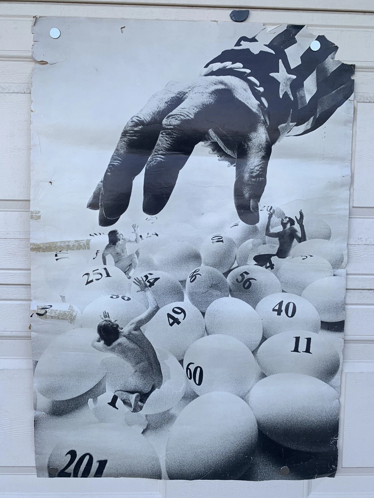 Vietnam Bingo Draft Lottery Protest Vintage 1970's ORIGINAL 24