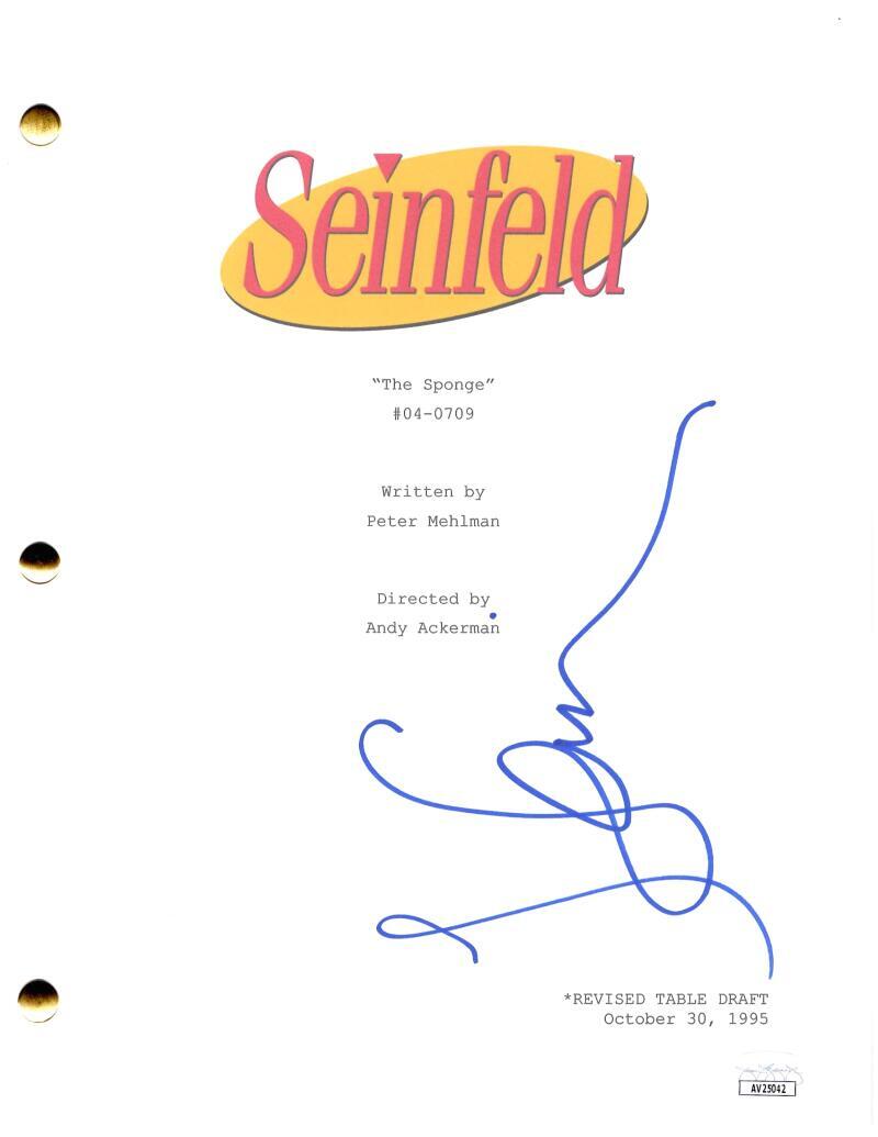 Jerry Seinfeld Signed Autograph Seinfeld The Sponge Script Screenplay w/ JSA COA