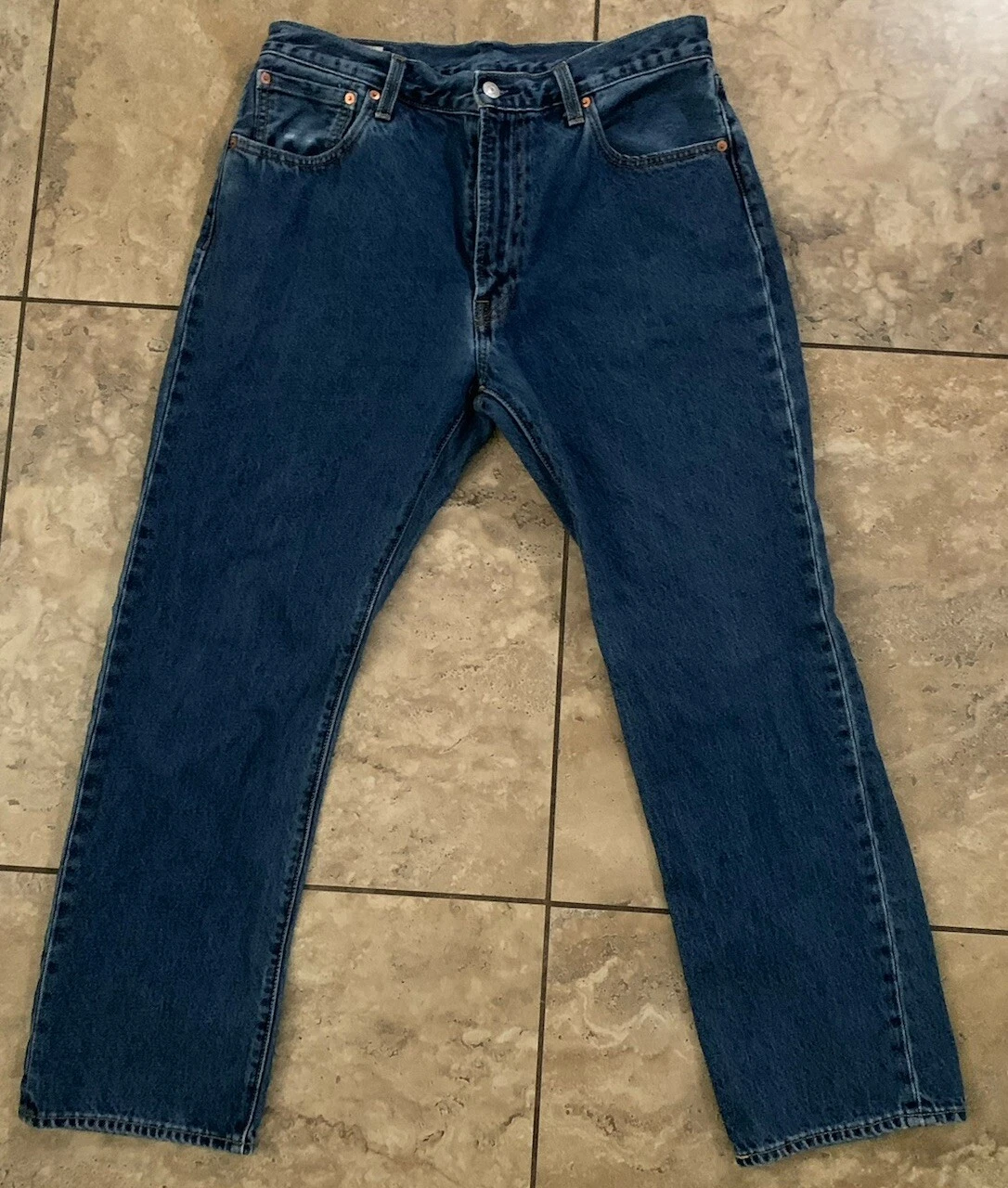 LEVI'S 551Z BIG E Mens Jeans Blue Regular Straight Denim Stone Wash W33 L30