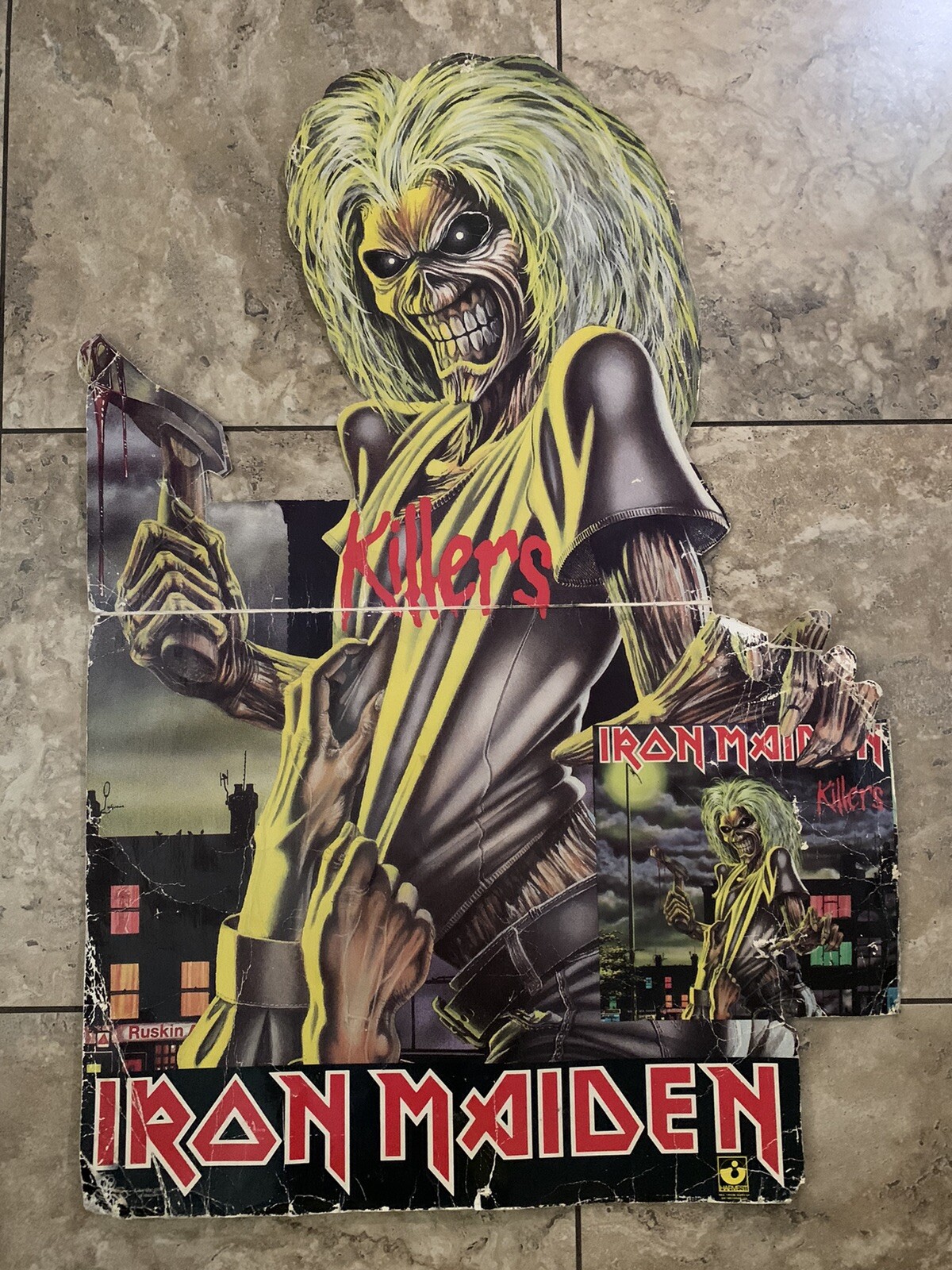 Iron Maiden VINTAGE 1981 Killers Carboard Promo LP Album Poster 27.5
