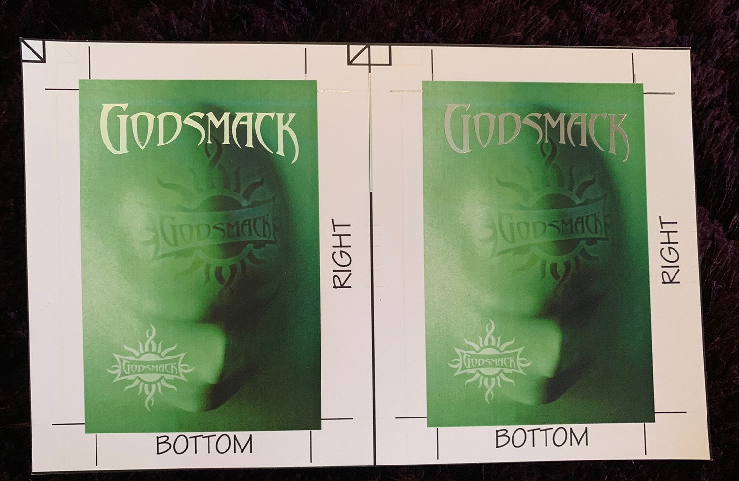 GODSMACK UNCUT TEST SHEETS Of 2 Backstage Passes Faceless 2003 Concert Tour