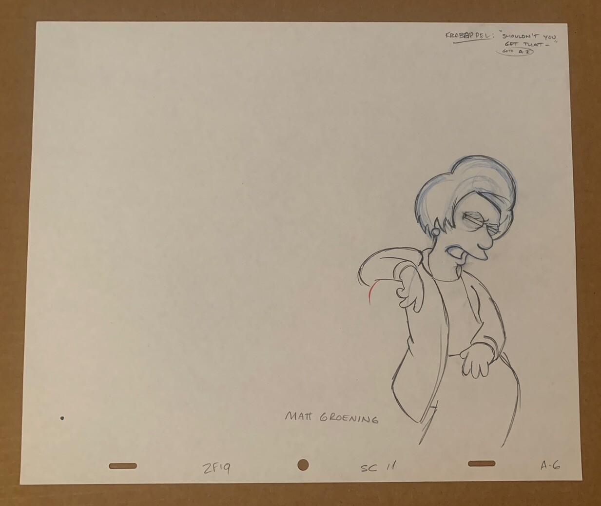 Matt Groening The Simpsons Signed Autographed Production Sketch BAS Certified #8