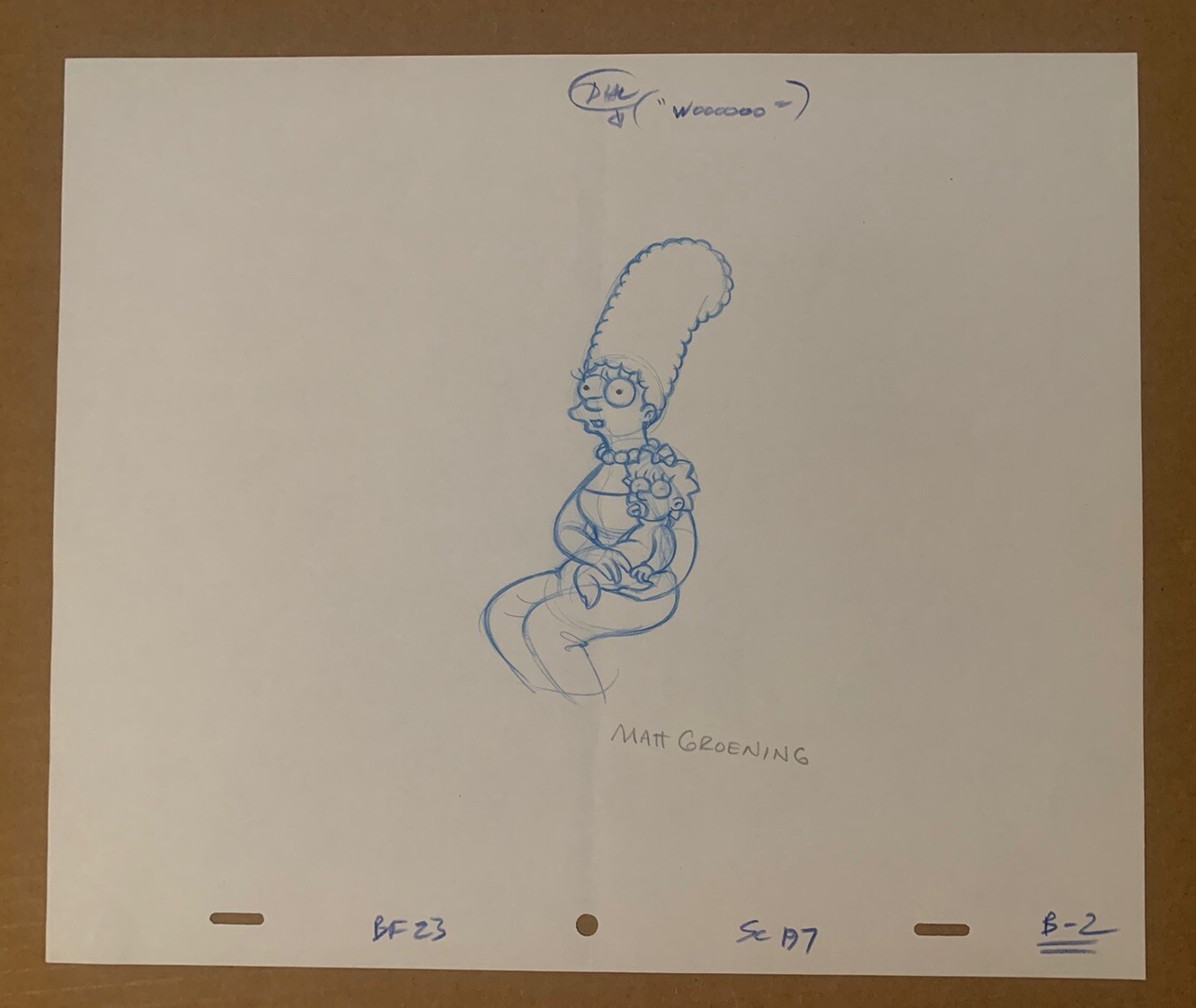 Matt Groening The Simpsons Signed Autographed Production Sketch BAS Certified 11