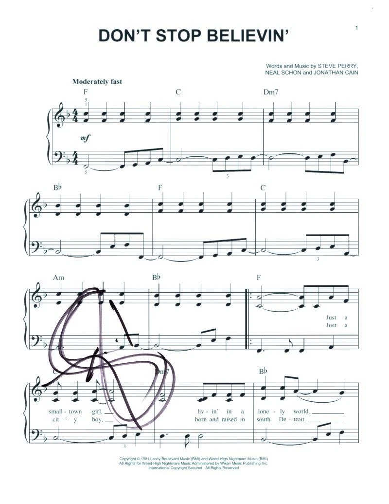 Arnel Pineda Journey Signed Autograph Faithfully Sheet Music - Frontiers