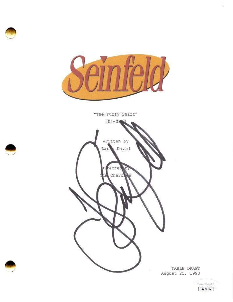 Jerry Seinfeld Signed Autograph Seinfeld The Puffy Shirt Script Screenplay - JSA