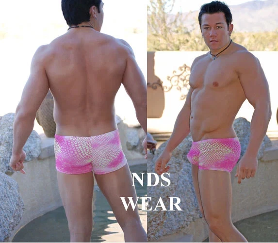 NDS Men Hot Snake Pink SW6140 Swim Trunk Brief XXL