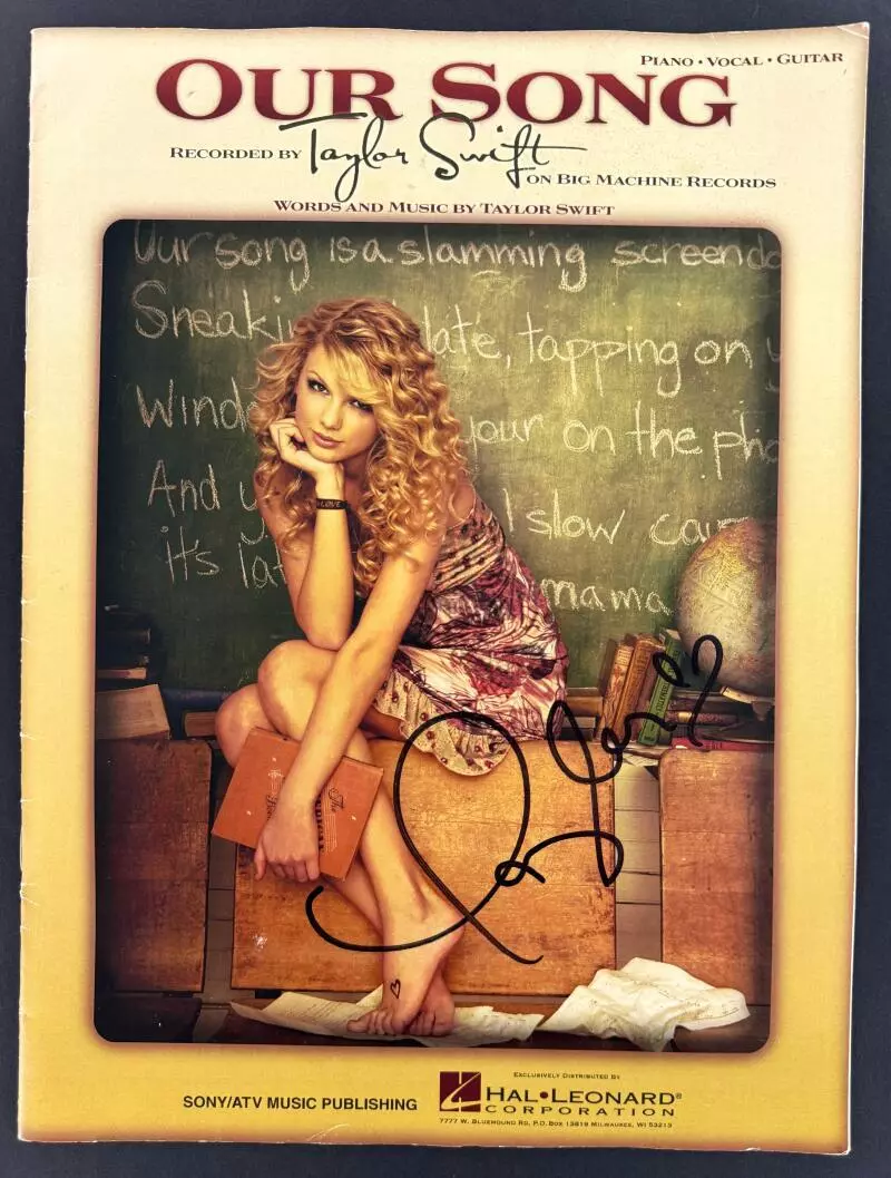 Taylor Swift Signed Autograph Our Song Sheet Music Booklet  First #1 Hit JSA COA