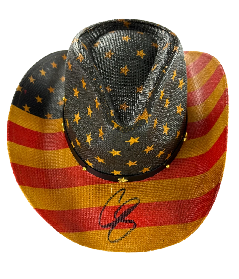 Chris Stapleton Signed Autograph Patriotic American Flag Cowboy Hat Beckett COA