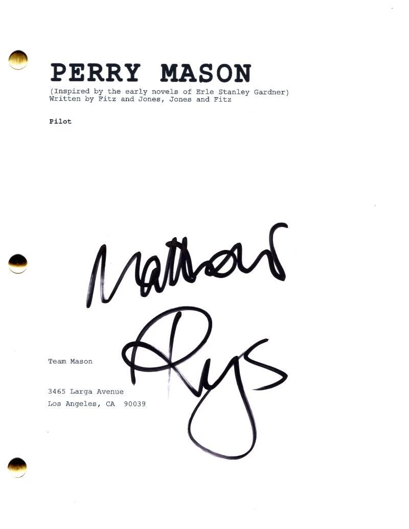 Matthew Rhys Signed Autograph Perry Mason Full Pilot Script Screenplay