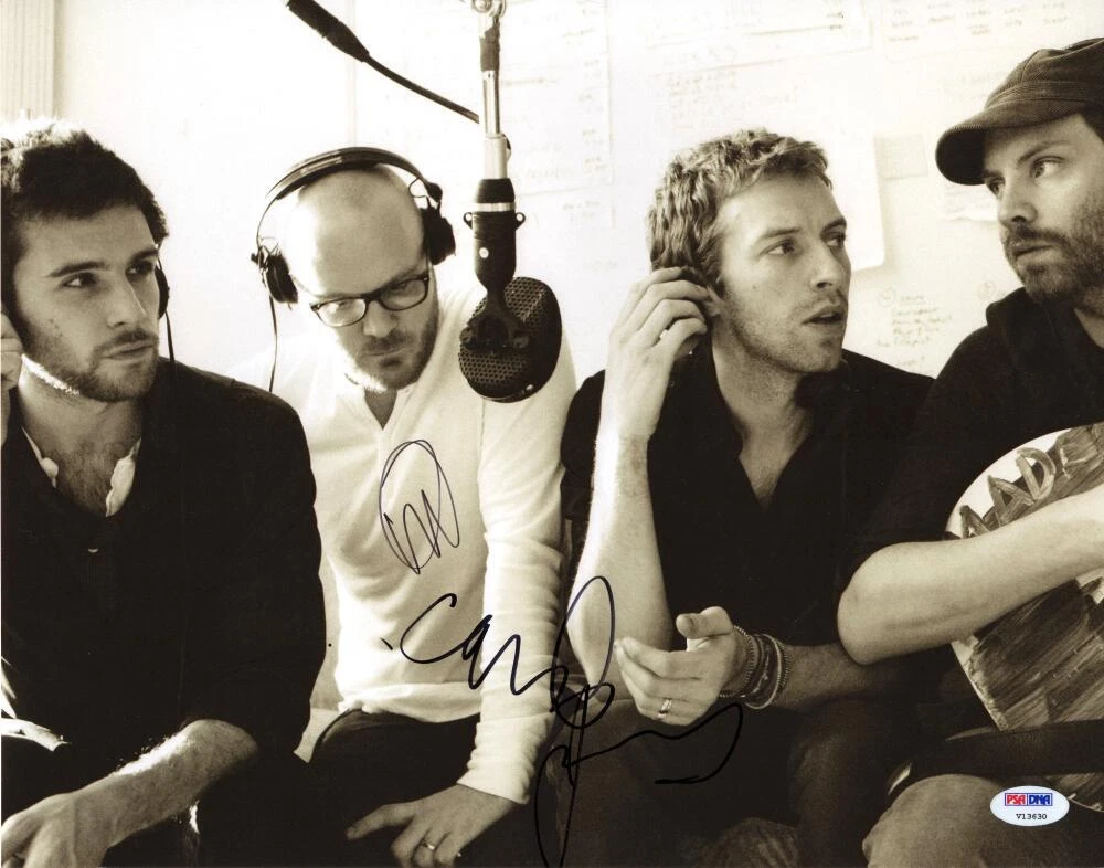 Coldplay Band x3 Signed Autograph 11x14 Photo - Chris Martin Jonny & Will w/ PSA