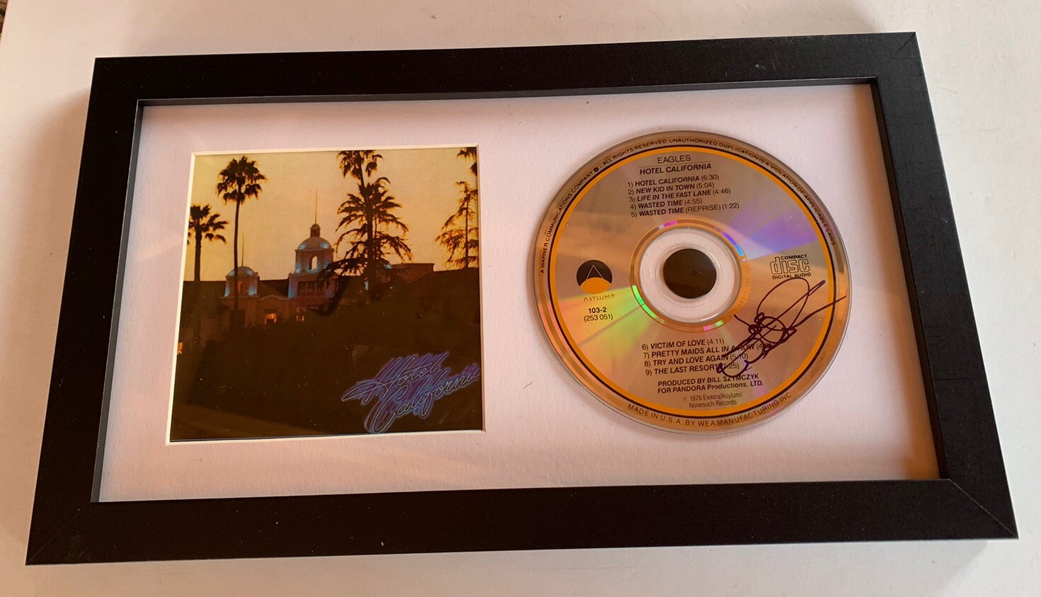 Eagles Joe Walsh Hotel California Signed Framed CD Display BAS Certified #2