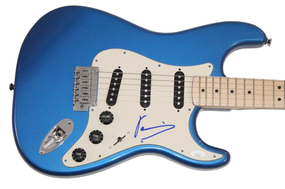 Yanni Signed Autograph Blue Fender Stratocaster Electric Guitar w/ JSA COA