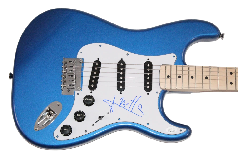 Anitta Signed Autograph Full Size Blue Stratocaster Electric Guitar w/ JSA COA