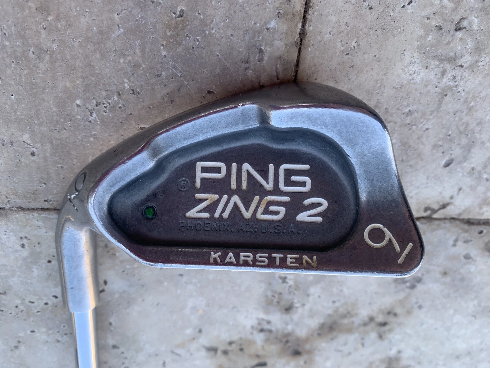 PING Zing 2 Green Dot Sand 9 Iron Steel Shaft Golf Club Karsten LH