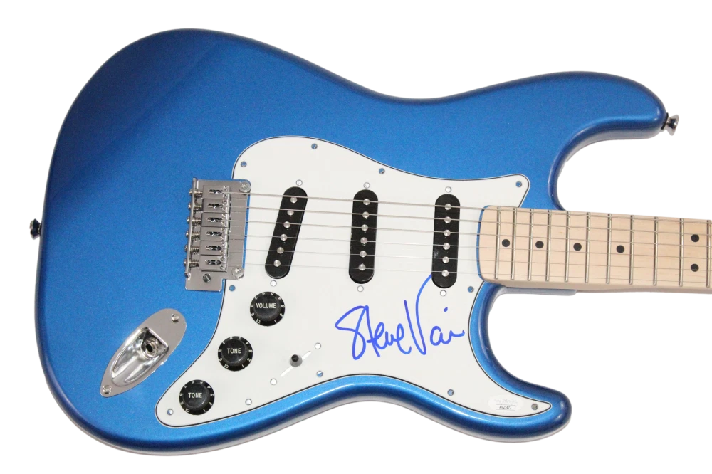 Steve Vai Signed Autograph Guitar Full Size Blue Electric Guitar w/ JSA COA