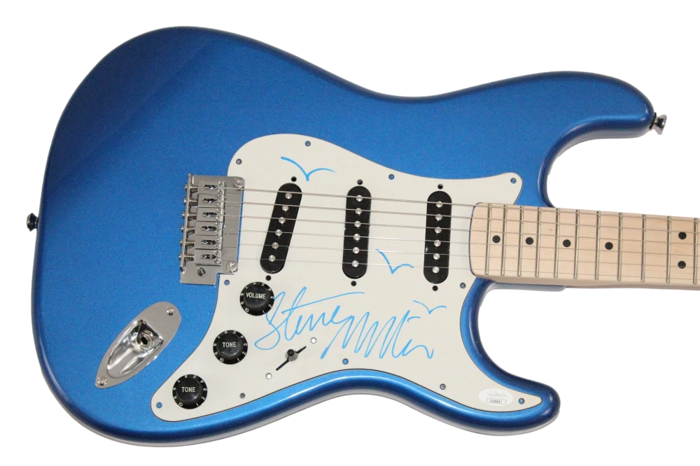 Steve Miller Signed Autograph Full Size Blue Electric Guitar - The Joker JSA COA