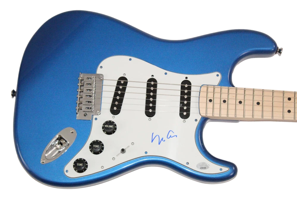 Yoko Ono Signed Autograph Full Size Blue Electric Guitar w/ PSA COA