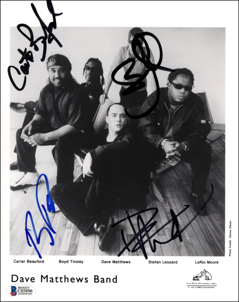 Dave Matthews Band x4 Signed Autograph Original 8x10 Promo Photo w/ Beckett COA