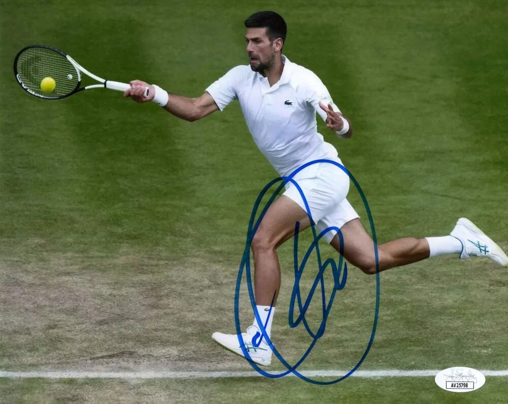 Novak Djokovic Signed Autograph 8x10 Photo - Wimbledon US Open Champ w/ JSA COA