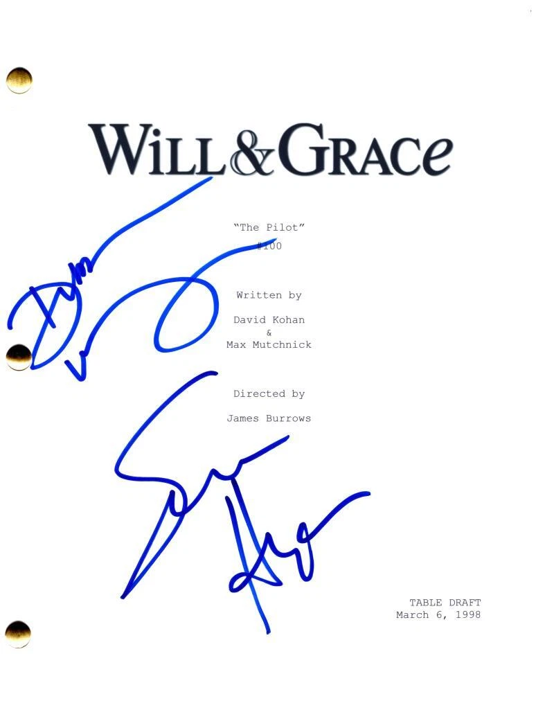 Sean Hayes & Debra Messing Signed Autograph Will & Grace Pilot Script Screenplay