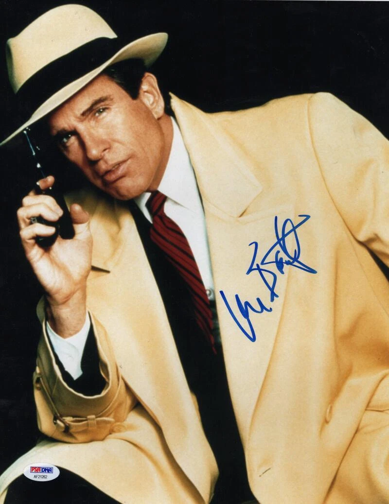 WARREN BEATTY SIGNED AUTOGRAPH 11×14 PHOTO – DICK TRACY STAR W/ PSA COA COLLECTIBLE MEMORABILIA