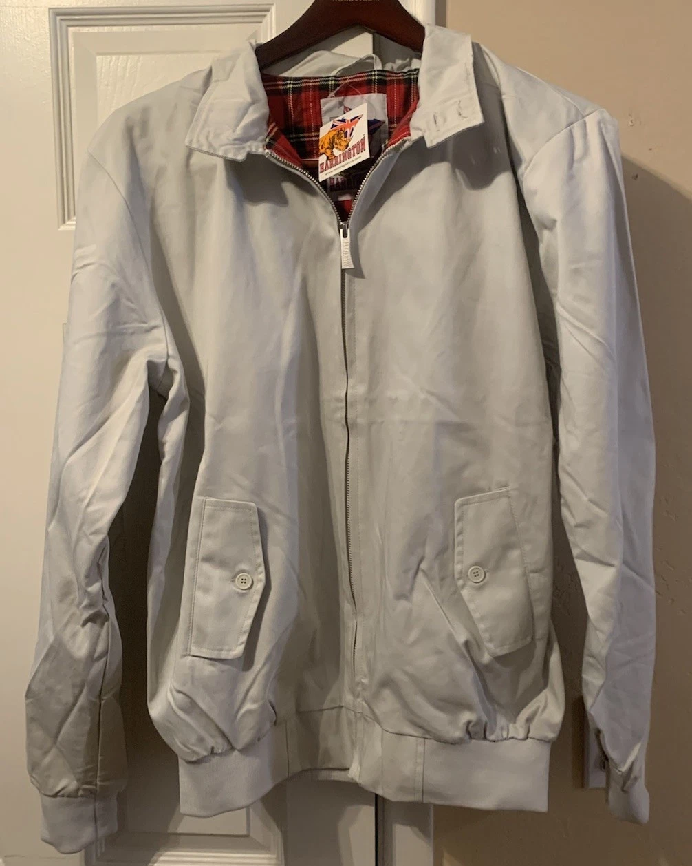 Harrington Baracuta G9 Jacket Womens XXL Stone Tan Plaid Lined Vintage NEW