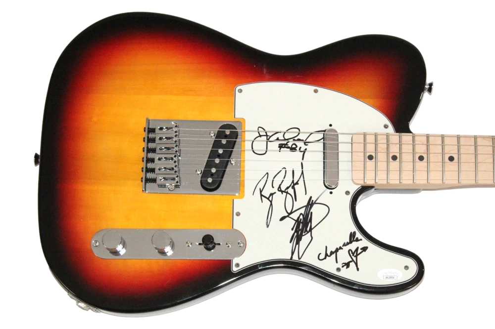 Chaparelle Full Band x3 Signed Autograph Fender Telecaster Guitar w/ JSA COA