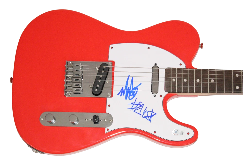 Travis Barker & Mark Hoppus Blink-182 Signed Autograph Guitar w/ Beckett COA