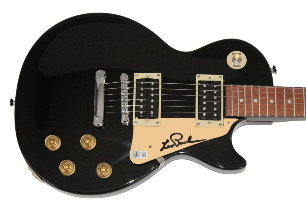 Les Paul Signed Autograph Full Size Black Gibson Guitar w/ Beckett COA
