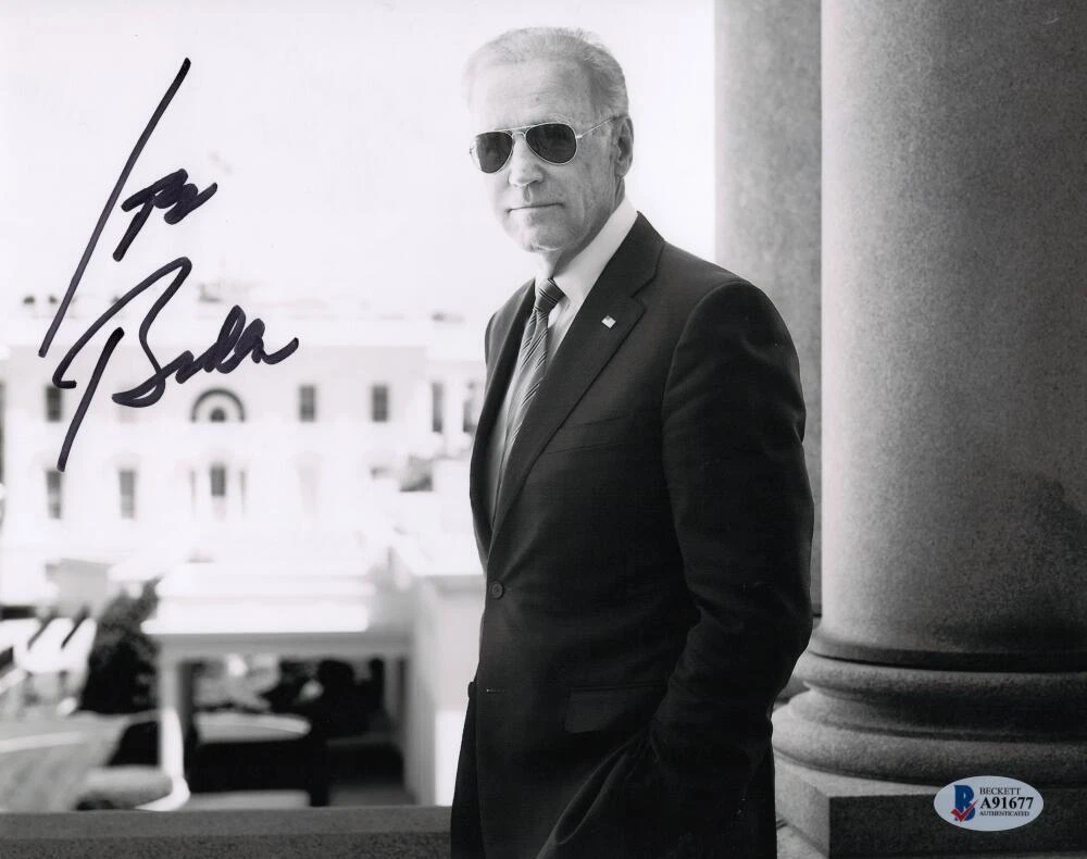 President Joe Biden Signed Autograph 8x10 Photo - Cool in Sunglasses Beckett COA