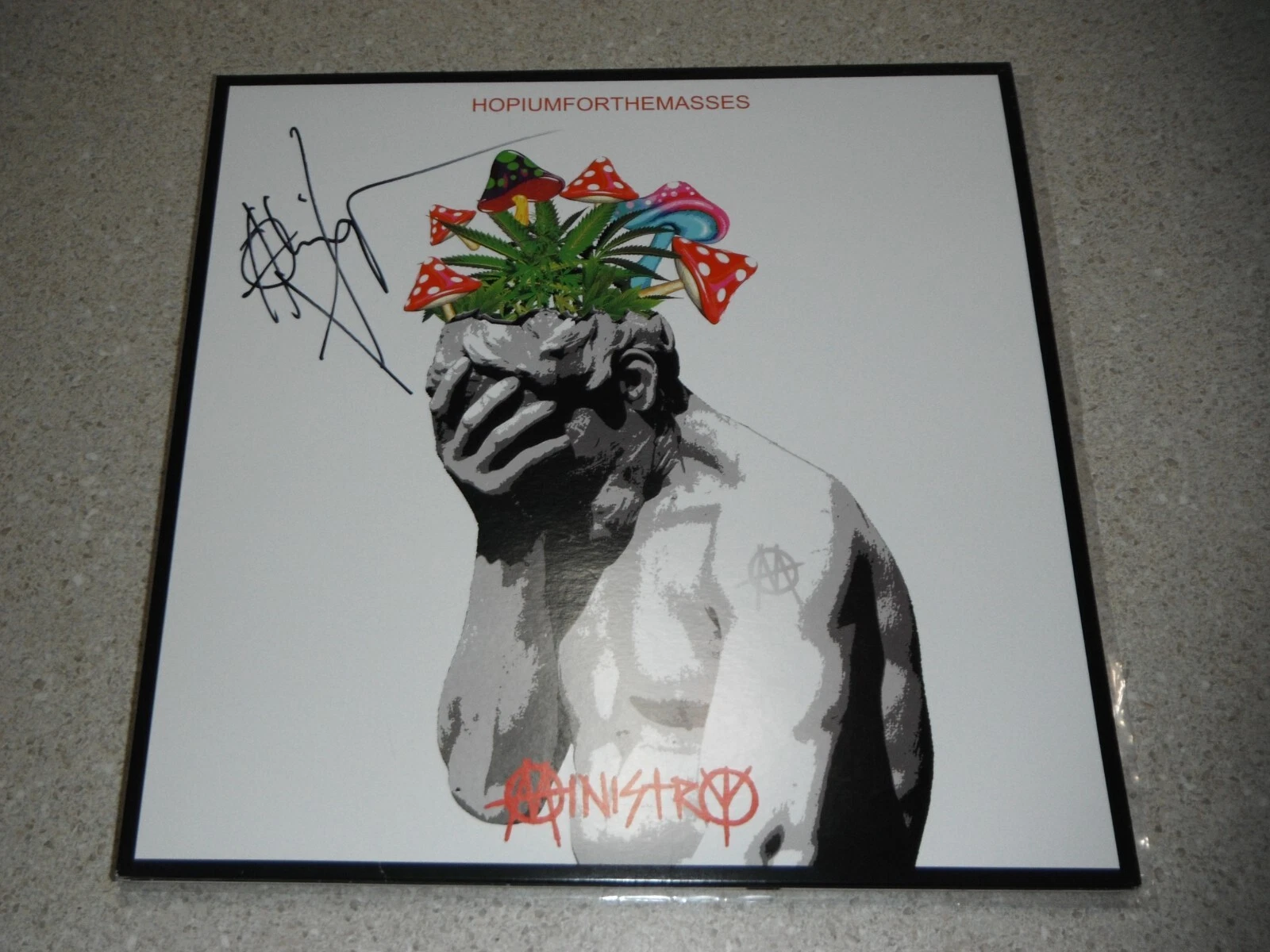 MINISTRY AL JOURGENSEN SIGNEDHOPIUMFORTHEMASSES VINYL ALBUM