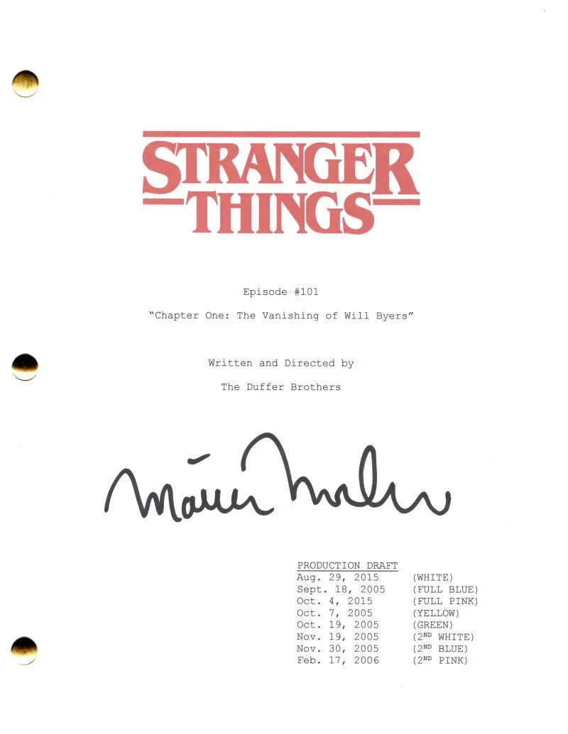 Matthew Modine Signed Autograph Stranger Things Pilot Script Screenplay - Papa