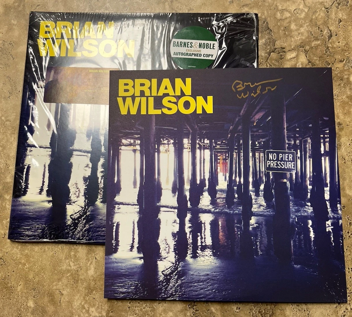 Brian Wilson Beach Boys Signed Insert No Pier Pressure LP Album BAS Guaranteed