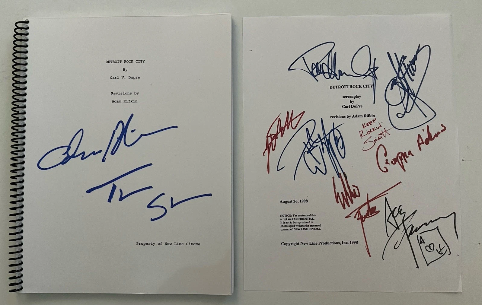 Kiss Detroit Rock City Movie Signed Autographed Script & Cover Page READ