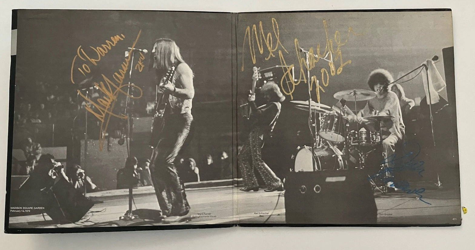 Grand Funk Mark Mel & Don Autographed Signed Closer To Home LP BAS Guaranteed