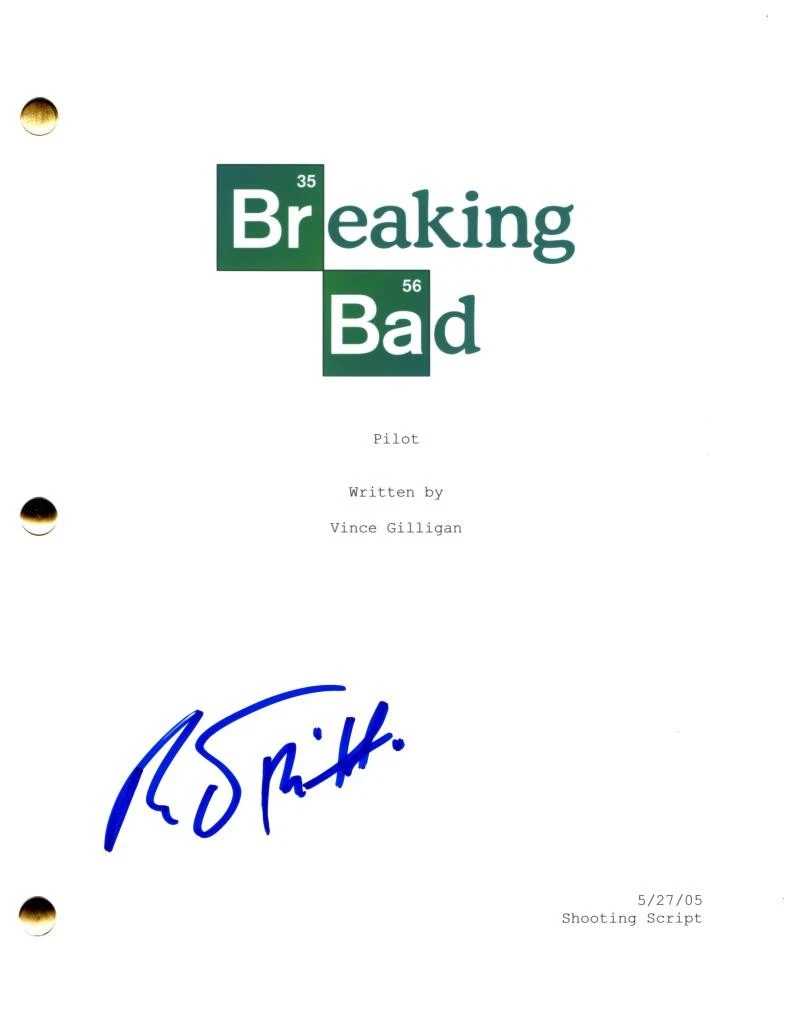 RJ Mitte Signed Autograph Breaking Bad Full Pilot Script - Walter White Jr