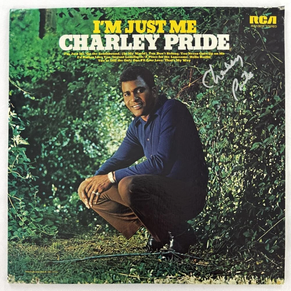 Charley Pride Signed Autograph Album Vinyl Record LP - I'm Just Me w/ JSA COA