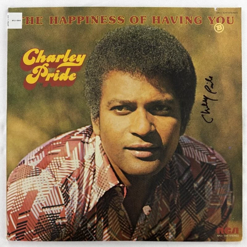 Charley Pride Signed Autograph Album Vinyl Record - Happiness of Having You JSA