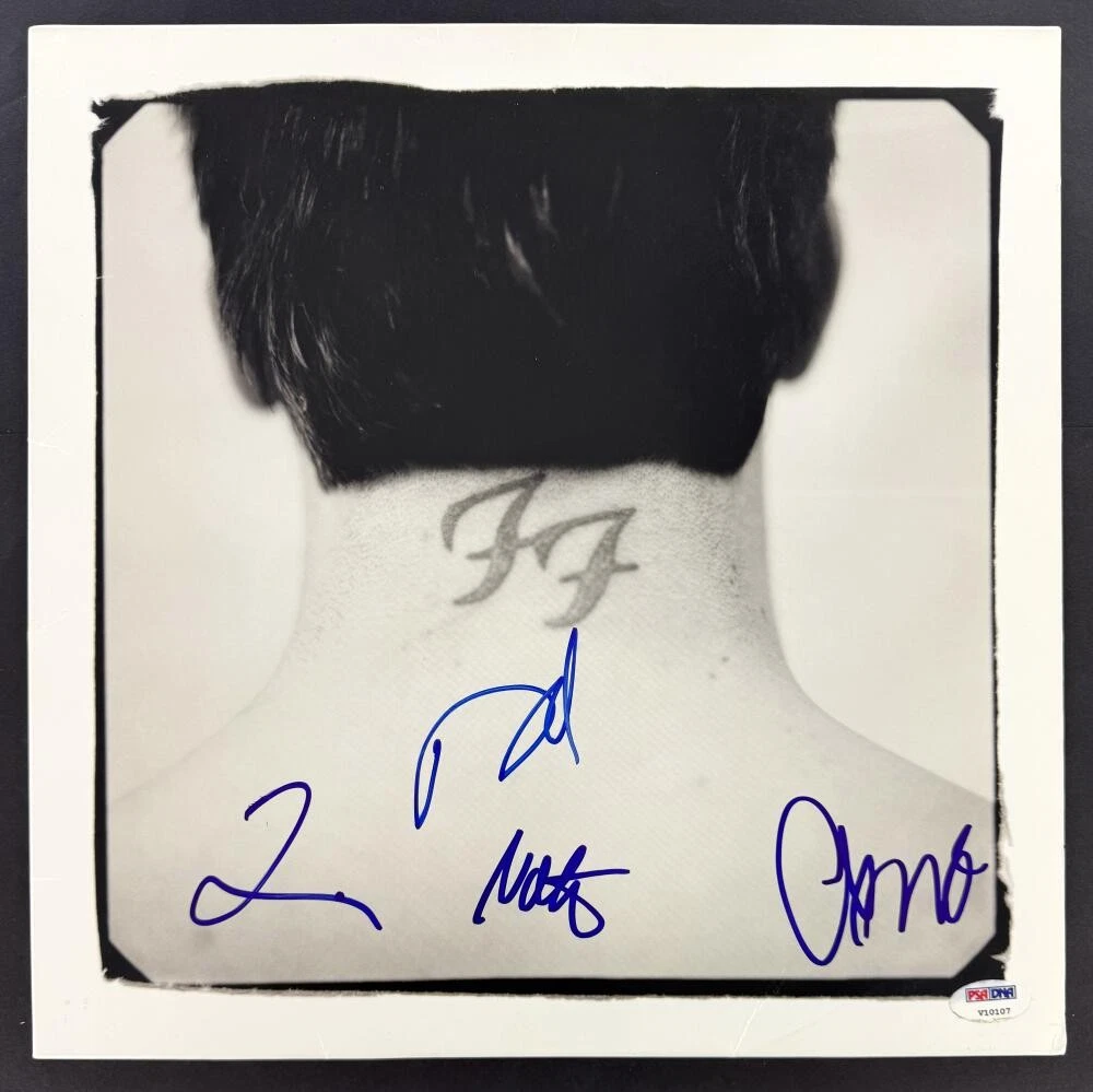 Dave Grohl Taylor Hawkins Nate & Chris Signed Autograph Foo Fighters Album PSA