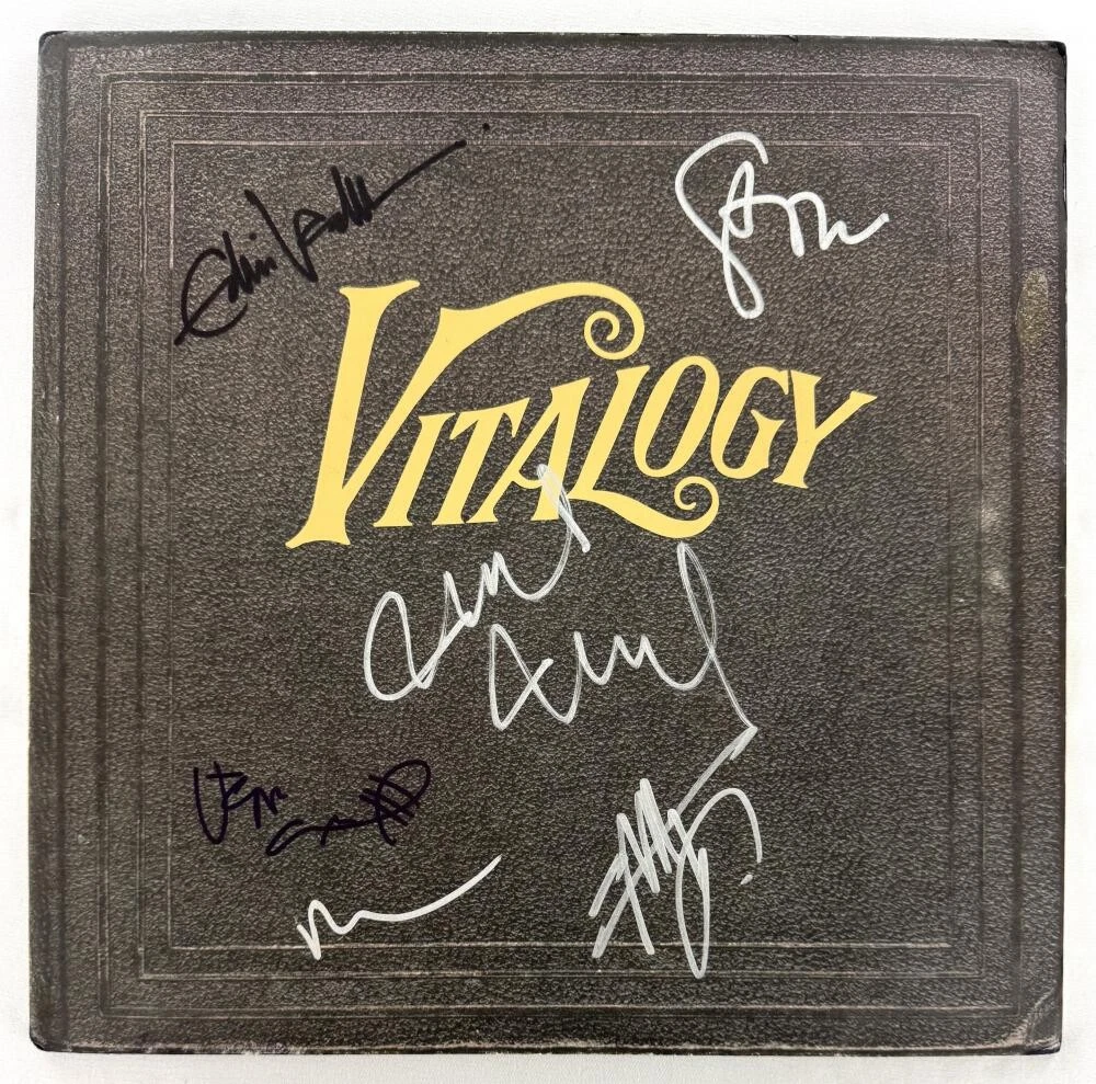Pearl Jam Full Band x6 Signed Autograph Vitalogy Album  Eddie Vedder Beckett COA